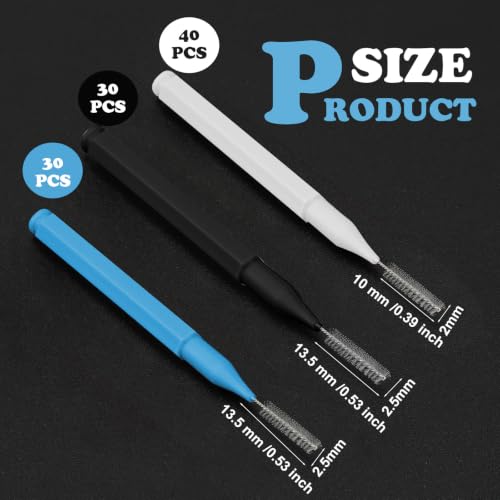 Image of Patelai 100 Pieces Braces Dental Brush for Cleaner Interdental Toothpick Dental Tooth Flossing Head Oral Hygiene Flosser Toothpick Cleaners Tooth Tool (White,Blue,Black,Mixed Size)