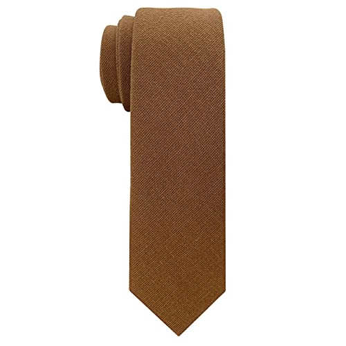 Image of Kebocis Mens Solid Color Cotton Necktie for Men
