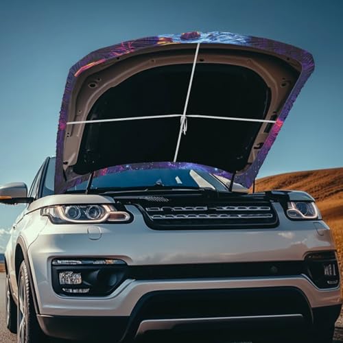 Image of Canyon Skeleton Guitarist Car Hood Cover Protector Car Hood Wrap Blankets Waterproof Stretchable All Weather Universal Automotive Accessories for Most SUV Sedans