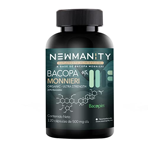 BACOPA MONNIERI (Bacopin®) 120 Cápsulas| NEWMANITY | 1000MG por dosis | CONCENTRACION MEMORIA COGNICION NEUROPROTECTOR |EXTRACTO ULTRA CONCENTRADO | 20%...