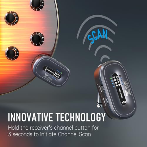 xvive a58 wireless guitar system 58ghz wireless guitar transmitter receiver for active or passive pickup electricacoustic bass guitar