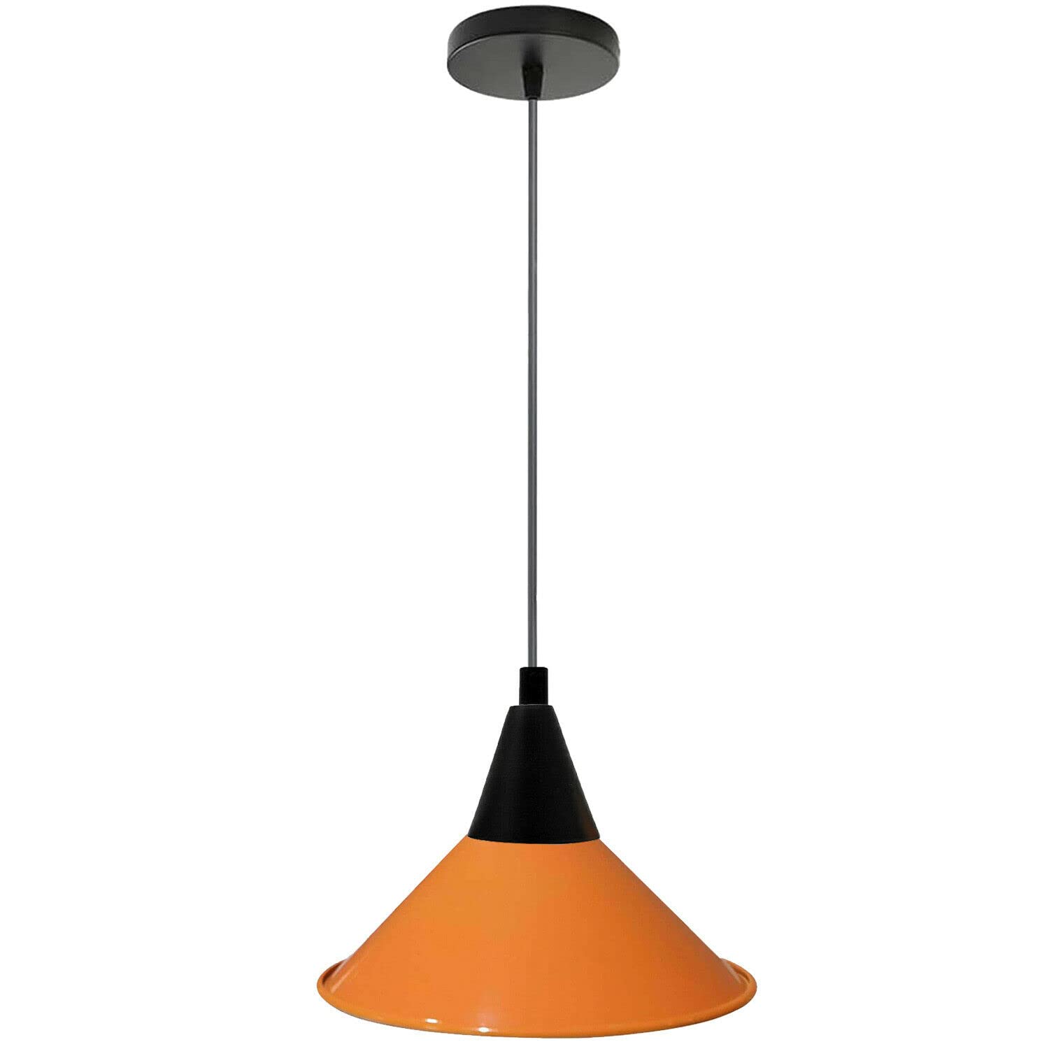 Vintage Indoor Ceiling Industrial Pendant Light Fitting | 100cm Adjustable Hanging Loft Cord Cables | 22cm Retro Metal Island Lightshade | 10cm Round Metal Ceiling Rose | E27 Base Screw Bulb Holder