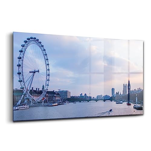 Tableau en verre grand format London Eye pour dynamiser un mur vide