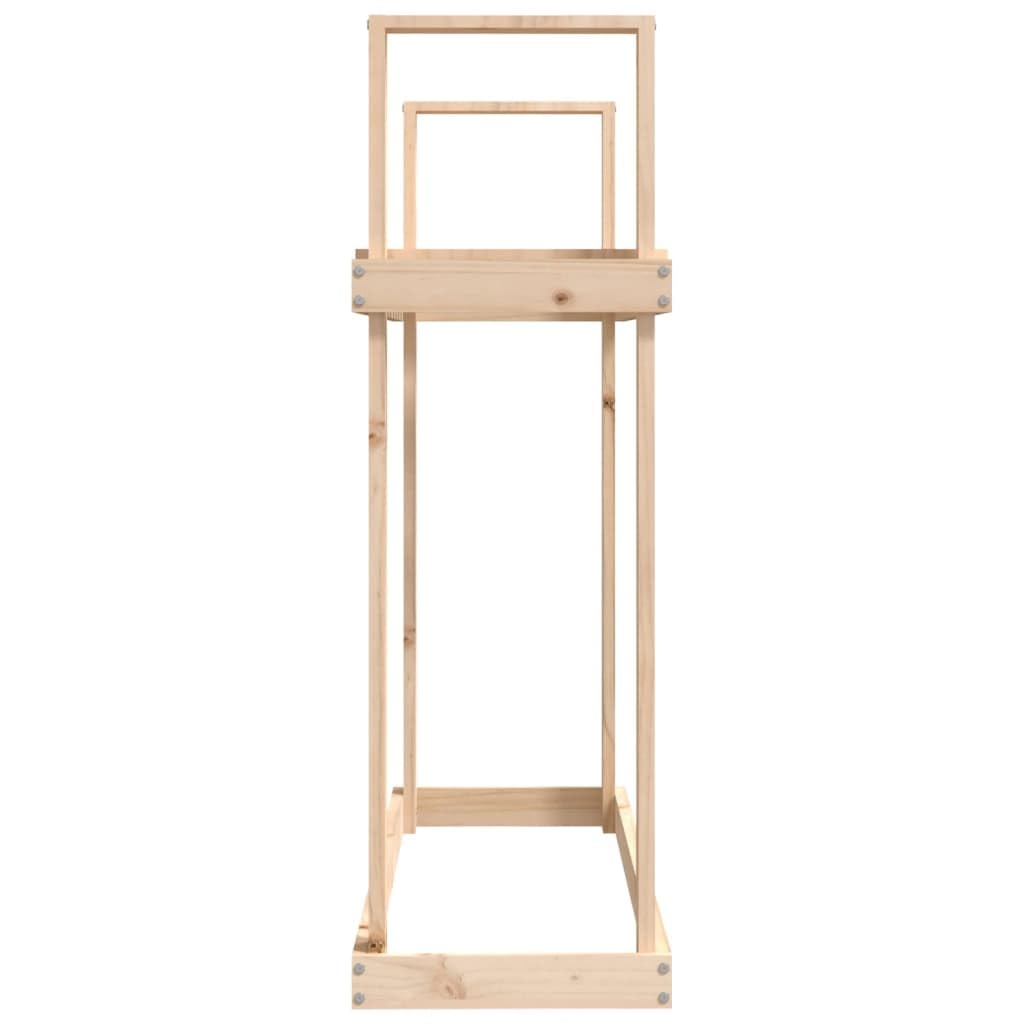Regał na drewno kominkowe z litego drewna sosnowego, 110 x 35 x 108,5 cm, stojak na drewno opałowe z miejscem do przechowywania na drewno, do salonu, ogrodu, praktyczna pomoc w układaniu w