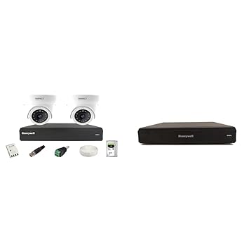 Impact by Honeywell 2 MP CCTV KIT, with 2 Dome Cameras, 1 TB Hard Disk & accesories, Made in India, White + Honeywell 4 Channel 2MP AHD DVR, H.265, 1 SATA, 4 in 1, Metal Housing H.265, Black