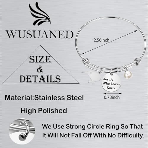 Image of WUSUANED Kiwis Birds Bracelet Just A G Who Loves Kiwis Animal Kiwi Charm Jewelry Birds Lover Gift