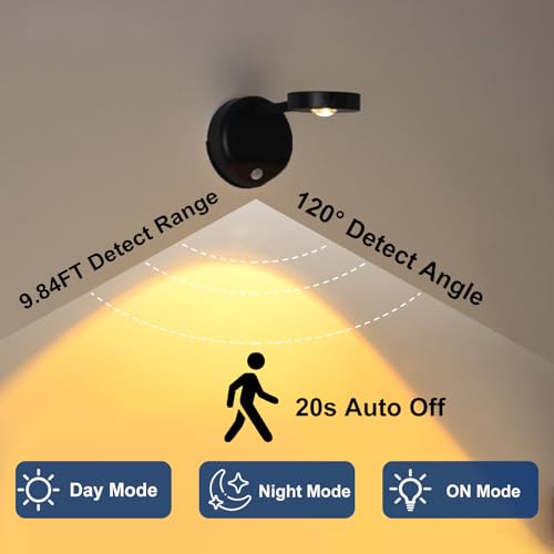 Image of Picture Lights for Wall Art, 2 Pack Battery Operated Motion Sensor Cordless Picture Lights with Remote, Adjustable Picture Frame Lights 3 Color, Portrait Lights on Wall