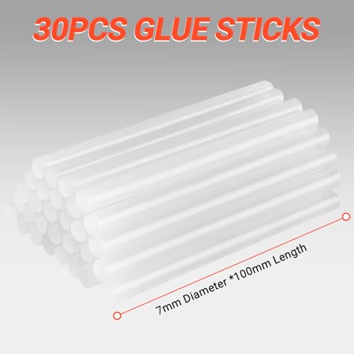 Mini Hot Glue Gun: DEKO 20W Hot Glue Gun with 30 pcs 7 mm x 100 mm Glue Sticks for Kids School Projects, Hobbies, Crafting, DIY, Arts & Home Repairs on Wood, Fabric, Plastic & More White-Orange 5 Mini Hot Glue Gun: DEKO 20W Hot Glue Gun with 30 pcs 7 mm x 100 mm Glue Sticks for Kids School Projects, Hobbies, Crafting, DIY, Arts & Home Repairs on Wood, Fabric, Plastic & More White-Orange - Image 5