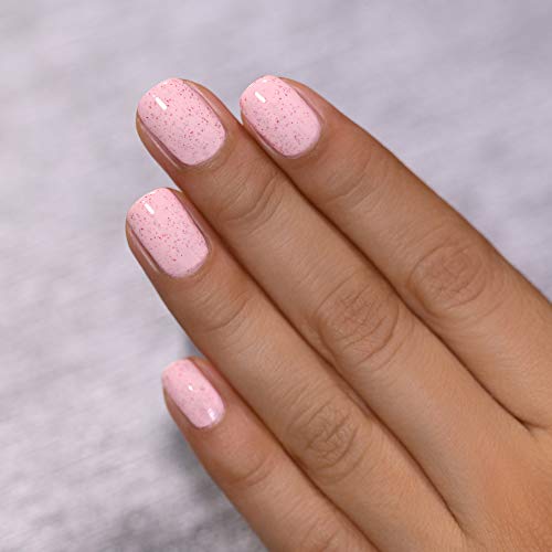 Image of ILNP Sunday - Pastel Pink Speckled Nail Polish, Chip Resistant, 7-Free, Non-Toxic, Vegan, Cruelty Free, 12ml