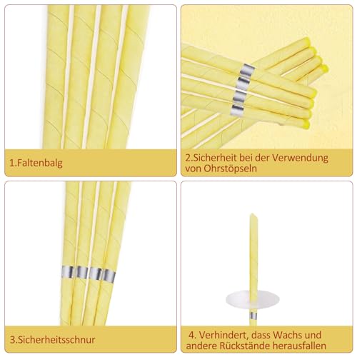 Ohrenkerzen, ohrenkerzen zur reinigung ohrenschmalz,ohrkerzen ear wax removal,ohrenschmalz entferner kerzen,ohrkerzen zur reinigung,bienenwachs 10 Stück mit 5 Schutzscheiben + 10 Wattestäbchen