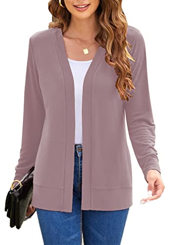 Image of Womens Casual Lightweight Long Sleeve Cardigan Flowy Soft Open Front Knit Cardigan Sweaters