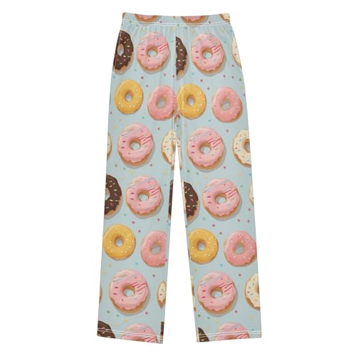 Donut Cake Long Pajama Pants Elastic Waist PJ Bottoms with Pockets S A1115542