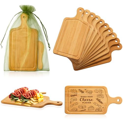 Nuenen 10 Pcs Mini Wooden Cutting Board Bulk with Handle,