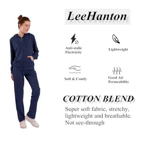 Image of LeeHanTon Womens Jogging Suits Sets Running Outfit Zipper Warm Up 2 Pieces Hoodie and Pant Tracksuit