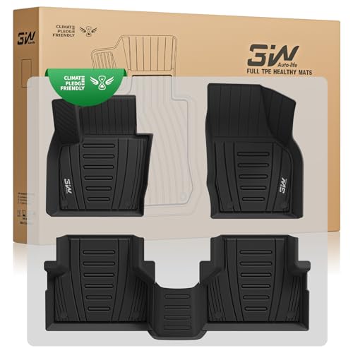 3W Fußmatten für Audi Q3 8U 2011-2018, TPE Allwetter Maßgeschneiderte Gummimatten für Audi Q3 1. und 2. Reihen Komplettset Auto Fussmatten Zubehör, Schwarz Antirutschmatten Audi Q3 2011-2018