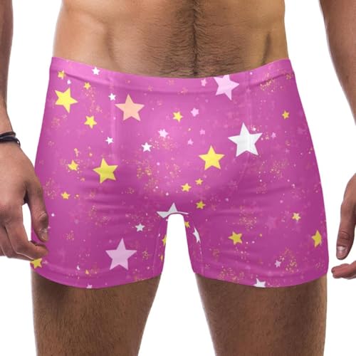 Mens Art Leopard Print-1875 Jammer Swimsuit Elastic Waistband Short Boxer Swimsuit Board Shorts, XXL,