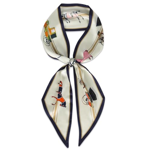 Relang Mulberry Silk Satin Head Wrap 7x59 Beige