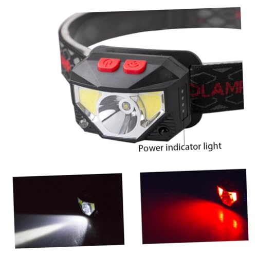 Linterna frontal LED Mikinona recargable USB con luz roja y sensor 3