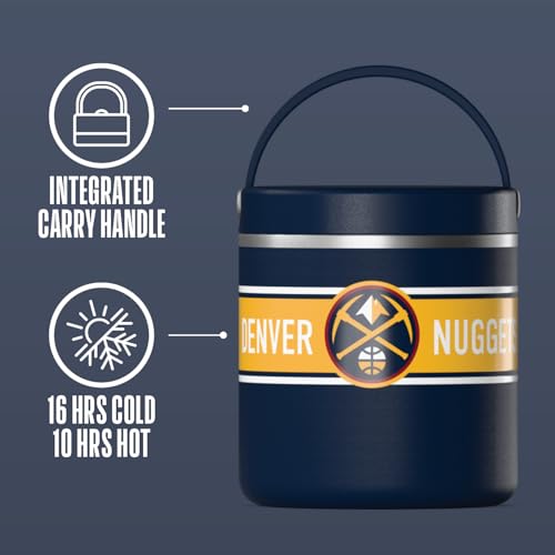 Image of Hydrapeak x NBA Officially Licensed Denver Nuggets 25oz Stainless Steel Vacuum Insulated Thermos Food Jar with Handle, Wide Mouth Leak-Proof Soup Thermos for Adults, 10 Hours Hot and 16 Hours Cold