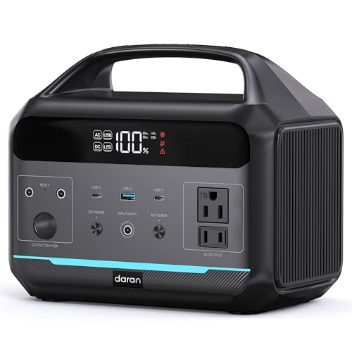 Portable Power Station 500W (Surge 1000W), 299Wh LiFePO4 Power Bank with AC Outlet, 1.2hrs Fast Charging, Solar Generator with 8 Output Ports for Camping, RV Travel, CPAP, Emergency