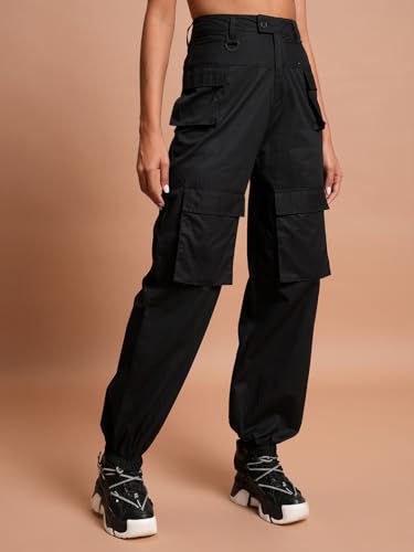 Image of Tokyo Talkies Women's Regular Fit Cargos Trousers| High-Rise