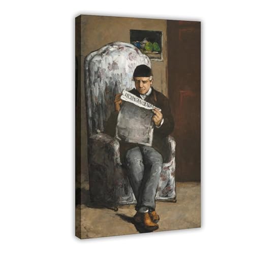 Poster Paul Cezanne The Artist Father Impression sur toile cadre suspendu 20x30 cm