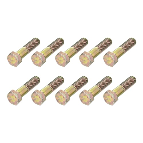 Image of METALLIXITY Hex Bolts (3 /4-10x3) 10Pcs, Carbon Steel Zinc Plated Partial Threaded, Coarse Thread UNC Hex Head Screw Bolt - for Furniture Repair, Yellow