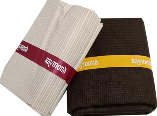 Image of Raymond Premium Unstitched Formal Shirt Fabric, Cotton Blend Stripes, 150 x 150 cm, Regular Fit, Professional Wear Collection