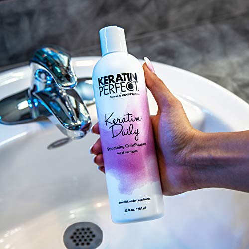Keratin Perfect - Daily Smoothing Conditioner - Hydrates, Nourishes, Detangler For Shine, Soft, Dry, Breakage, Damage & Frizzy Hair - Frizz Control And Heat Protectant - Sulfate-Free - 32 Oz #TOP3