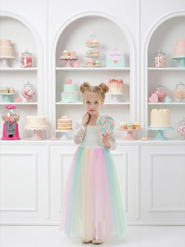 Image of 2Bunnies Girl Peony Lace Back A-Line Straight Tutu Tulle Party Flower Girl Dress