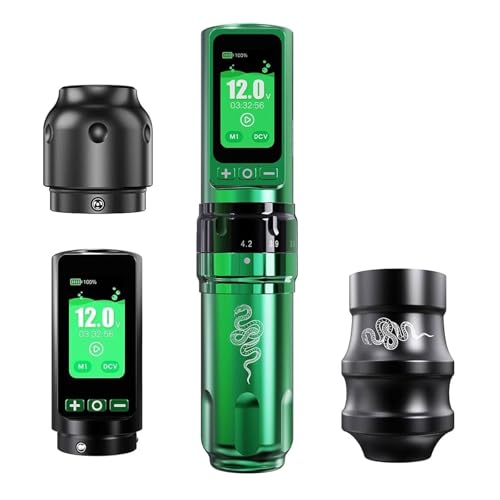 Dragonhawk Machine à Tatouer Fold Pro Year of Snake Edition Rotary Tattoo Pen Sans Fil Tattoo Gun Mcore-C3, 3000mAh avec 2 Piles