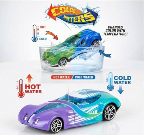 Image of Sky Tech Colour Changing Die Cast Mini Metal Car Set of 6 PCS Alloy Racing Sports Cars, Hot Water Color Change Toy Vehicles, Mini Metal Push & Go Cars for Kids Boys Girls Age 3+, Birthday Gift