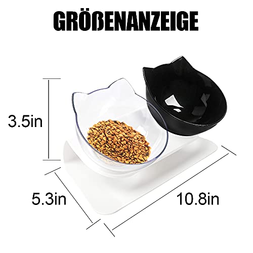 Futternapf Katze Erhöht,Katzenfutter 15 ° Kippbare katzennäpfe Doppelter Futternäpfe Katzenfutter Katzenfutterschale Futternapf für Katze Welpe Futter und Wasser - Image 3