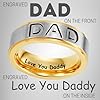 Willis Judd Mens DAD Titanium 8mm Ring Engraved Love You Daddy with Gift Pouch Two Tone (U) #1