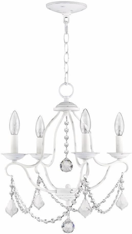 Livex Lighting 6424-91 Chesterfield 4 Light Mini Chandelier, Brushed Nickel