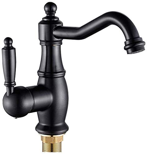 Mitigeur robinet évier salle de bain vintage noir eau chaude et froide
