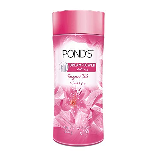 Ponds Dream Flower Fragrant Talcum Powder with Pink Lily | Perfumed Talc with Refreshing Floral Fragrance & Vitamin B3 | Fine Textured Talc Absorbs Sweat & Prevents Odour | Paraben-Free | 200 gm