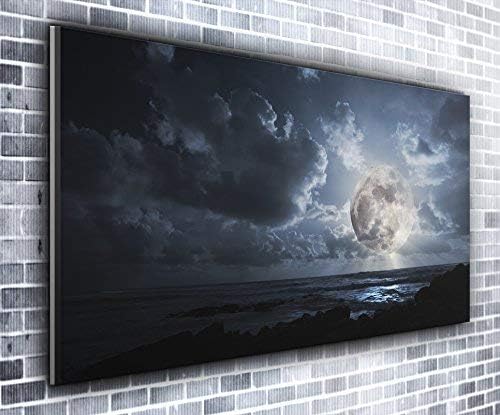 Beautiful Moon Panoramic Canvas Art Print Picture Framed XXL 55 inch x 24 inch Over 4.5 ft wide x 2 ft high Ready to Hang