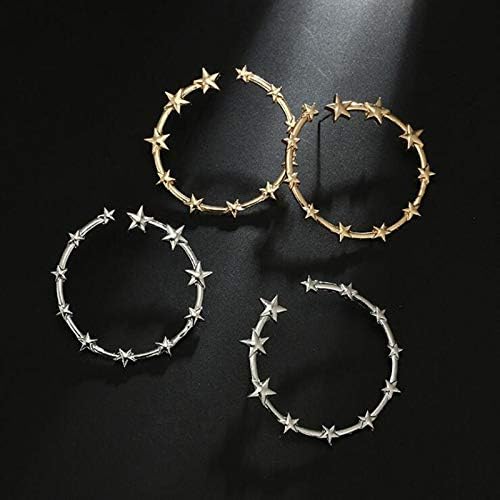 Star Hoop Earrings for Women 18K Gold Plated Silver Pentagram Shooting Lucky Star Earrings Party Jewelry - Image 6