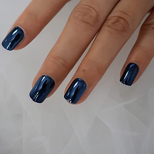 EchiQ Neon Short Nails Summer Color Fake Nails Deep Pink Ladies Bright Color Designed ABS Material Fingernails with Adhesive Tabs