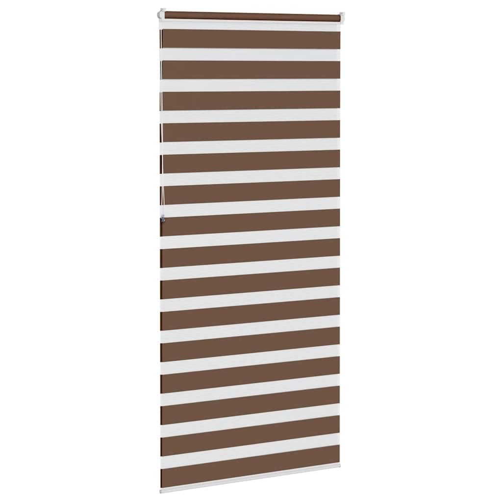 Store Zèbre Jour Nuit Marron 105x230cm, Store Enrouleur Double en Polyester pour Fenêtre, Montage avec ou sans Perçage, Rideau Tamisant pour Salon, Bureau et Chambre