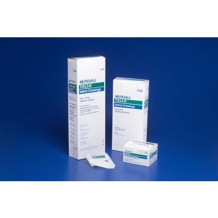 Telfa Adhesive Island Dressings, 2X2 Pad 4X4 Overall, 25 ea