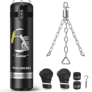 XDDIAS Punching Bag with Stand, 70'' Freestanding Punching Bag for Adult, Heavy Boxing Bag with Suction Cup Base Kickboxing Bag for MMA Muay Thai Fitness