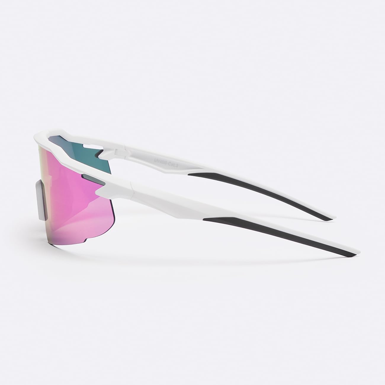 Fitrax Lunettes de Soleil Sport Homme Femme - Protection UV400 Catégorie 3 - Ultra Légères 23g - Verres Polycarbonate flexibles - Idéal Cyclisme, Running, VTT - Antidérapantes