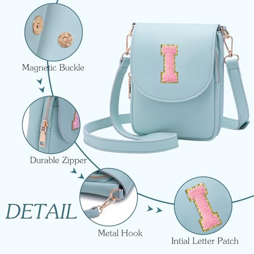 Image of Viverte Crossbody Purse for Teen Girls Small Initial Cell Phone Toddler Purse Leather Triple Compartment Crossbody Bags