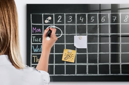 Tableau magnétique en verre 100x70 surface brillante pour plan de leçon