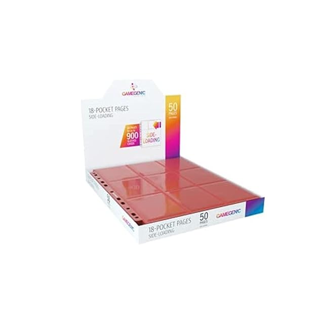 Gamegen!c- Sideloading 18-Pocket Pages Display Red (50), Color Rojo (Gamegenic GGS30008ML)