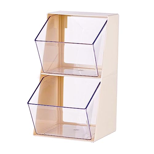 Hosoncovy Tea Drawer Organiser - 2 Layer Transparent Tea Bag and Coffee Capsule Storage Holder for Cabinets and Countertops (White)