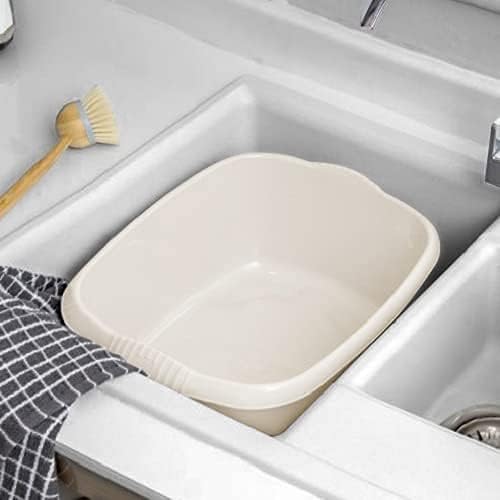Rectangular Washing Up Bowl Wash Up Dish washing Washtub, Approx 12 Litre, 39 x 32 x 16 cm - Soft Cream
