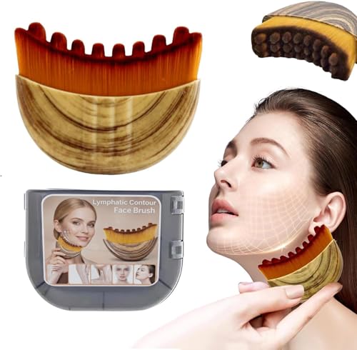 Image of Lymphatic Contour Face Brush for Sculpting & Drainage - Facial Massager for Jawline, Chin & Neck - Anti-Puffiness, Detox & Lift, Improves Skin Glow & Absorption